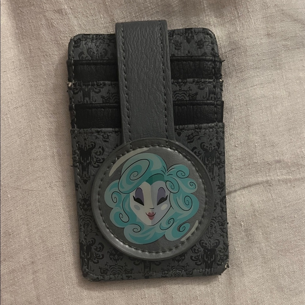Haunted Mansion Wallpaper Madame Leota Card Holder with ID holder Gothic Spooky